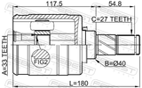 Febest 0211-JJ10ELH Inner CV Joint Left 33X40X27