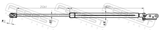 Febest 02117-007RH Tailgate Gas Strut Right