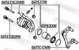 Febest 0477C-CWR Rear Brake Caliper Bracket Carrier