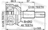 Febest 0110-MCV30A48 Outer CV Joint 26X62X30