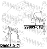 Febest 29603-017 Front Level Sensor (With Bracket, With Link)