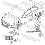 Febest 17603-016 Level Sensor, Rear Left (With Bracket, With Link)