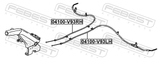 Febest 04100-V93LH Parking Brake Cable, Left