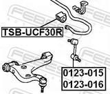 Febest TSB-UCF30R Rear Stabilizer Bar Bush D14