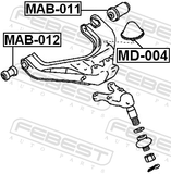 Febest MAB-011 Rear Bushing, Lower Control Arm