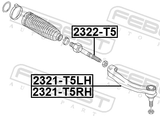 Febest 2322-T5 Steering Tie Rod