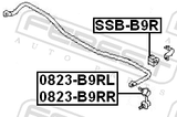 Febest SSB-B9R Rear Stabilizer Bar Bush D15