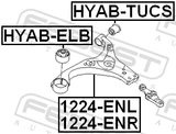 Febest 1224-ENR Right Front Arm