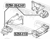 Febest SZM-JB424F Front Engine Mount (Hydro)