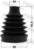 Febest 2115P-KUGR Boot Inner CV Joint Kit Pvc 69X93.5X24