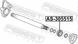 Febest AS-305515 Axle Shaft Bearing 30X55X15.5