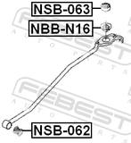 Febest NSB-063 Bushing Gear Shift Rod