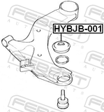 Febest HYBJB-001 Ball Joint Boot 38.5X31X16