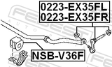 Febest NSB-V36F Front Stabilizer Bar Bush D23