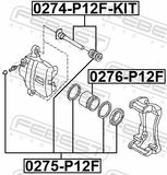 Febest 0274-P12F-KIT Front Caliper Slide Pin