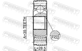 Febest 2011-JKSHA Propshaft CV Joint 35X86
