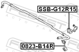 Febest SSB-G12R15 Rear Stabilizer Bar Bush D15