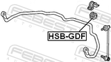Febest HSB-GDF Front Stabilizer Bar Bush D22