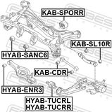 Febest HYAB-TUCRL Bushing Left, Rear Trailing Arm
