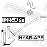 Febest 1223-APF Front Stabilizer Link / Sway Bar Link