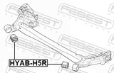 Febest HYAB-H5R Rear Crossmember Bushing