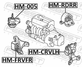Febest HM-RDRR Rear Engine Mount Mt