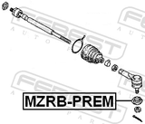 Febest MZRB-PREM Tie Rod End Boot 31X27X14.5