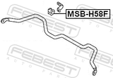 Febest MSB-H58F Front Stabilizer Bar Bush D20