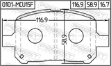 Febest 0101-MCU15F Pad Kit, Disc Brake, Front