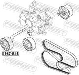 Febest 1987-E46 Tension Pulley