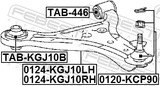 Febest TAB-KGJ10B Front Bushing, Front Control Arm