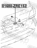 Febest 01680-ZRE152 Tailgate Release Button