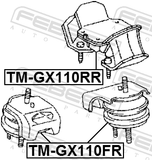 Febest TM-GX110FR Front Engine Mount (Hydro)