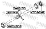 Febest VWDS-TIGF Drive Shaft Coupling
