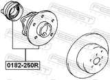 Febest 0182-250R Rear Wheel Hub