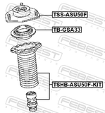 Febest TSHB-ASU50F-KIT Boot With Jounce Bumper Front Shock Absorber Kit