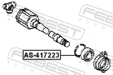 Febest AS-417223 Axle Shaft Bearing 41X72X23