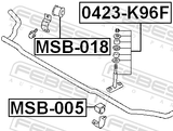 Febest MSB-005 Front Stabilizer Bar Bush