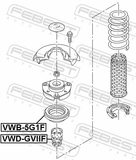Febest VWB-5G1F Front Shock Absorber Bearing