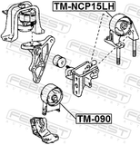 Febest TM-NCP15LH Left Engine Mount