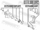 Febest 0174-ZZE120F Front Caliper Slide Pin Kit
