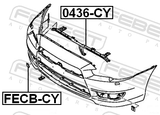 Febest 0436-CY Retainer Front Bumper