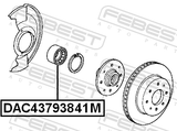 Febest DAC43793841M Front Wheel Bearing 43X79X38X41