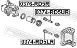 Febest 0376-RD5R Rear Caliper Piston D38.1