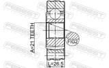 Febest 0711-JB416SHA Propshaft CV Joint 21X74