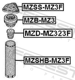 Febest MZD-MZ323F Front Shock Absorber Jounce Bumper