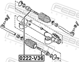 Febest 0222-V36 Steering Tie Rod