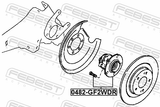 Febest 0482-GF2WDR Rear Wheel Hub