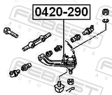 Febest 0420-290 Ball Joint Front Upper Arm