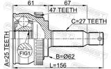 Febest 1210-NFA47 Outer CV Joint 25X62X27